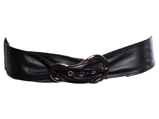 EMPORIO ARMANI, Calf leather waist belt Black  ref.1002619