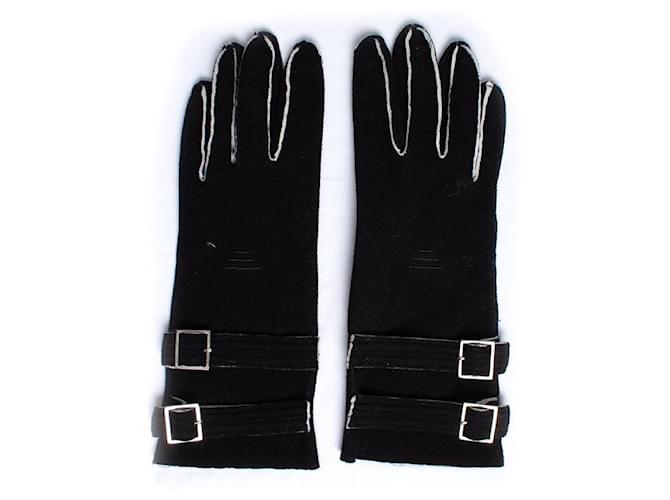 Autre Marque EMPORIO ARMANI, gants en tissu Polyester Noir  ref.1002622