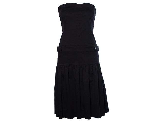 Patrizia pepe, Vestido palabra de honor con botones Negro
