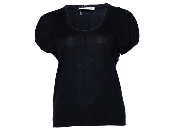 Top in cotone nero Prada 