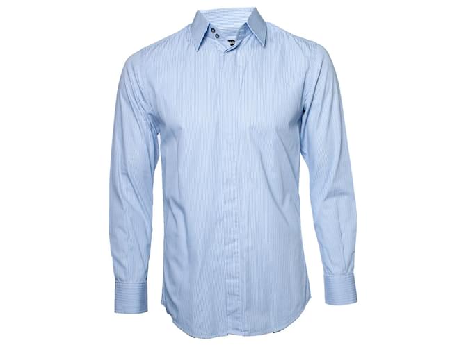 DOLCE & GABBANA, striped blue shirt Cotton  ref.1002642