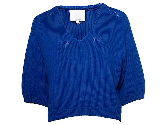 Phillip Lim Philip Limm, knitted blue top Cotton  ref.1002660