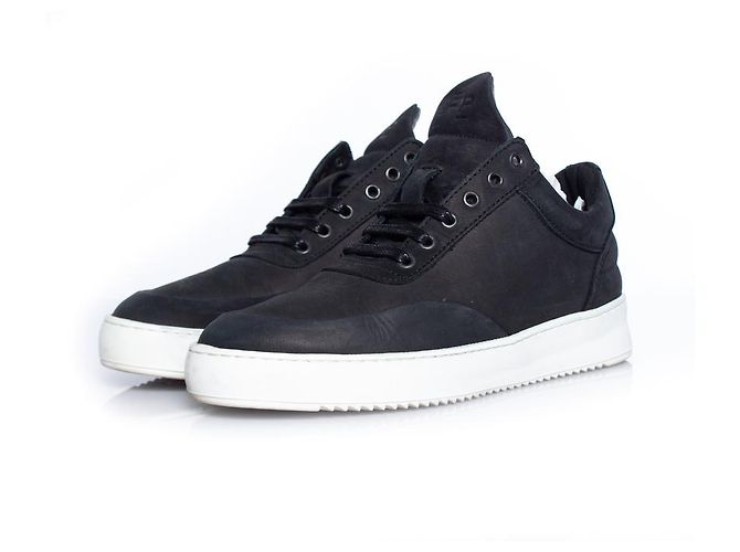 Autre Marque Pièces de remplissage, Sneaker en cuir nubuck noir