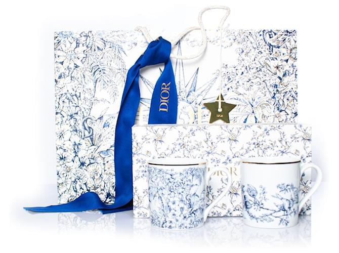 Christian Dior DIOR, Conjunto de 2 Tazas de cafe Azul  ref.1002683