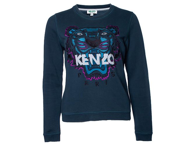 Kenzo Tiger Baumwollpullover blau M
