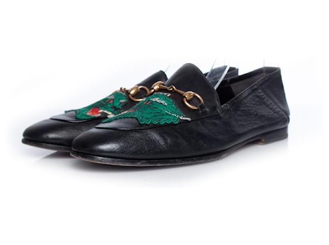 gucci, Horse bit loafers with panther Black Leather  ref.1002689