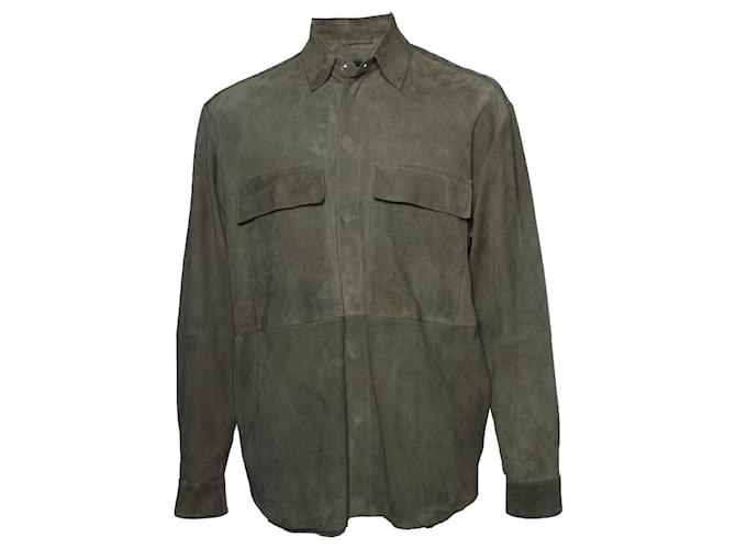 Giorgio Armani Arma, Suede shirt jacket in olive green  ref.1002692