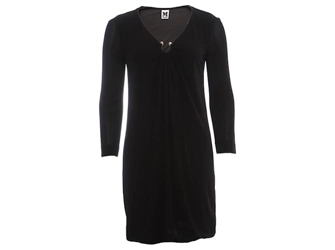 MISSONI, robe noire avec décoration argentée Viscose  ref.1002731