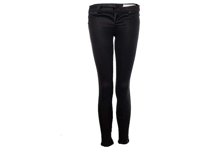 Rag & Bone RAG Y HUESO, jeans negros con revestimiento brillante Algodón  ref.1002739