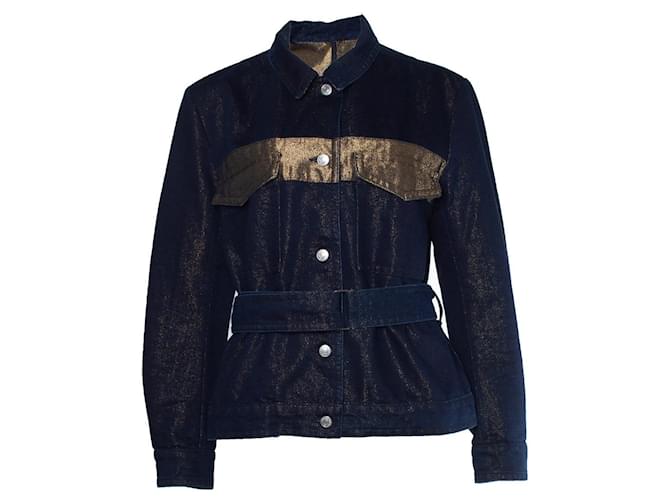 Dries van Noten, Denim lurex jacket Blue Cotton  ref.1002744