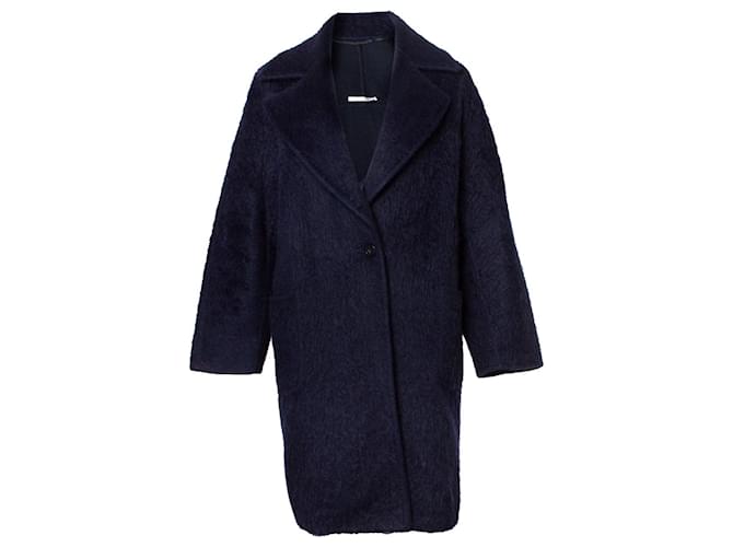 Autre Marque Cucito à la main, manteau en laine d'alpaga en bleu  ref.1002745