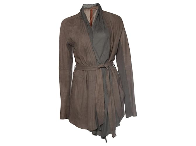 Autre Marque Isaac Sellam Experience, Wrap cardigan in green Leather  ref.1002747