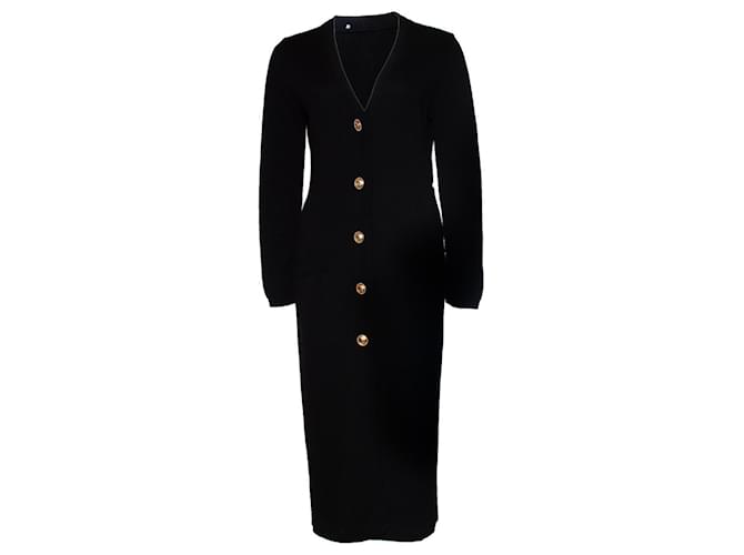 Gianni Versace Couture, black maxi cardigan Wool  ref.1002759