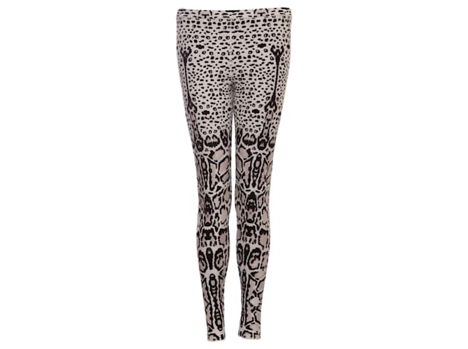 Alaïa Azzedine Alaia, black/white/neutral coloured leopard legging in size 38FR/S. Wool  ref.1002788
