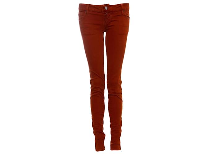 Dsquared2, orange/red biker jeans with silver hardware in size IT40/S. Cotton  ref.1002793