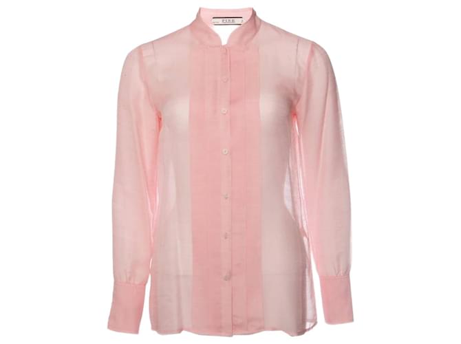 Autre Marque Thomas Pink, Pink semi-transparent blouse. Silk Wool  ref.1002806