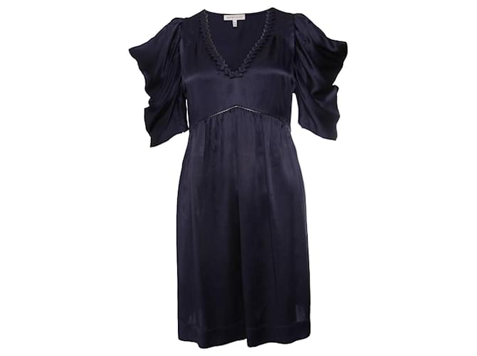 Chloé Chloe, blue silk dress with short open fluttered sleeves.  ref.1002820