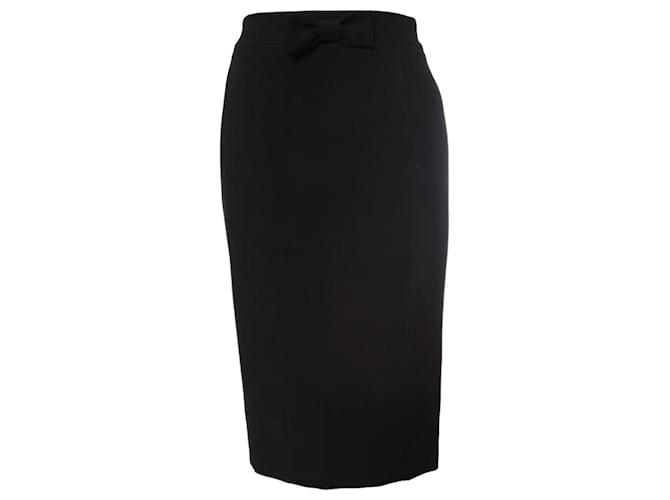 BURBERRY, black skirt with bow and split on the back in size IT38/XS. Cotton Polyester  ref.1002828