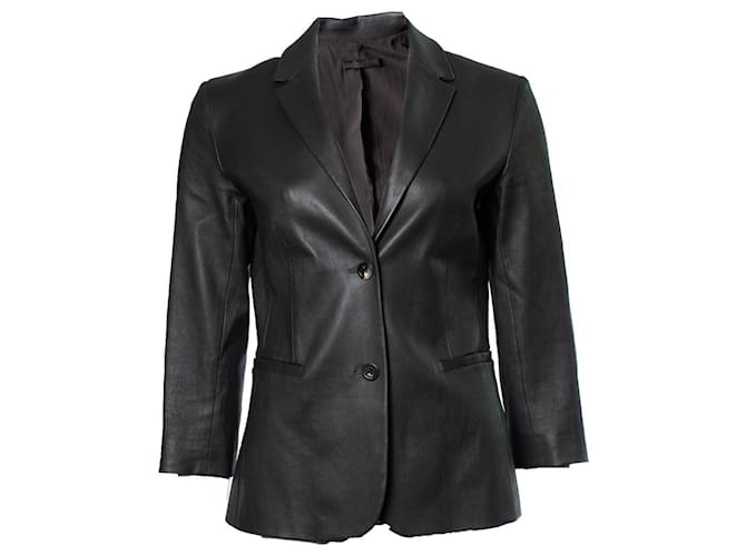 THE ROW, leather blazer in anthracite grey  ref.1002845
