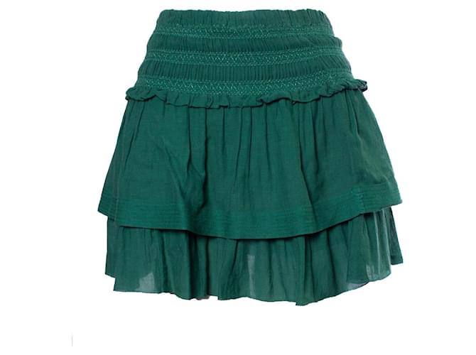 Isabel marant etoile, falda con volantes en verde Viscosa Encaje  ref.1002851