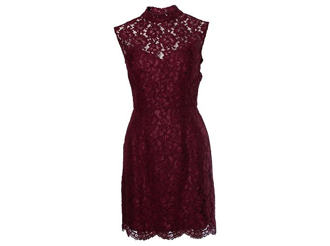 Sandro, Vestido de encaje con espalda abierta Roja