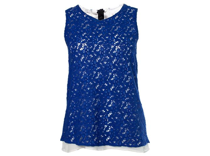 Autre Marque Clu, top de renda azul com fita