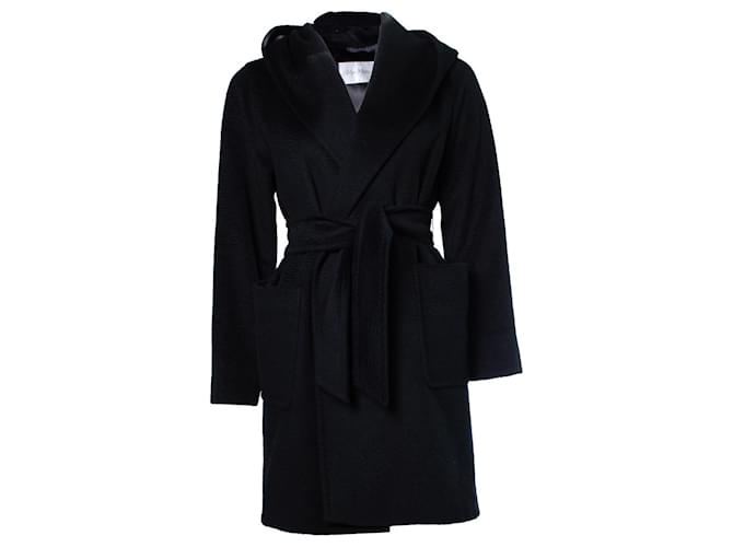 MAX MARA, Rialto hooded wrap coat in blue  ref.1002860