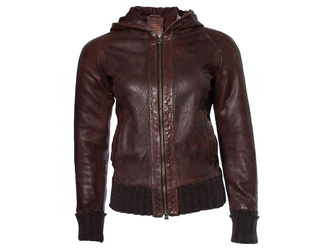 Autre Marque GMS-75, brown hooded leather jacket