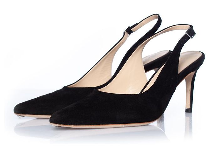 Autre Marque Feraggio, black suede slingback heel