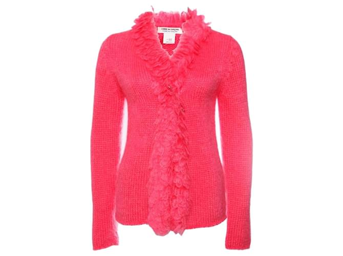 Comme Des Garcons Comme des garçons, Mohair vest with safety pin in fluorescent pink in size S. Wool  ref.1002891