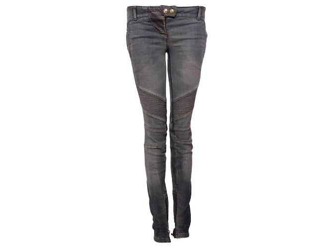 Balmain, tamanho jeans biker azul claro 36fr/XS.