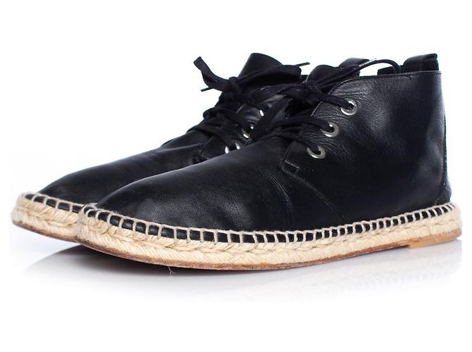 Balenciaga, Espadrillas con lacci in pelle Nero