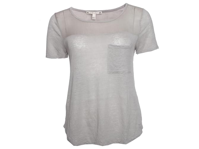 Joie, chemise en lin gris avec poche sur la poitrine.  ref.1002954