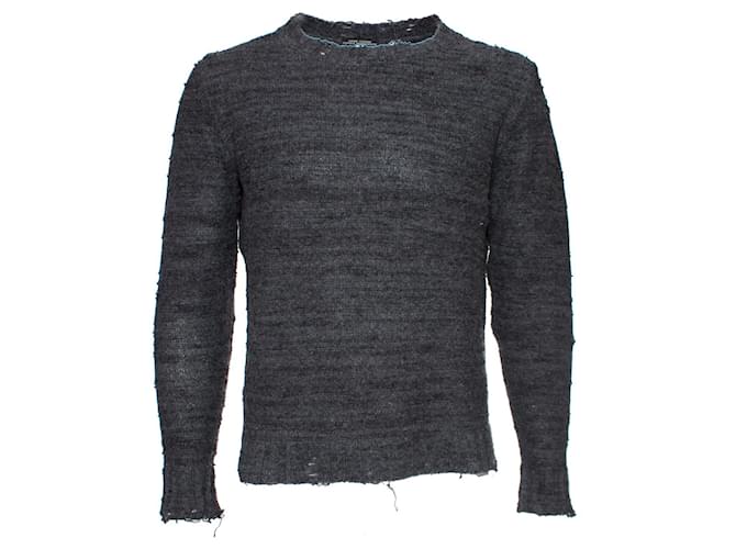 Autre Marque Daniele Allesandrini, Suéter de lã cinza com peças abertas em tecido no tamanho IT50/M.  ref.1002979