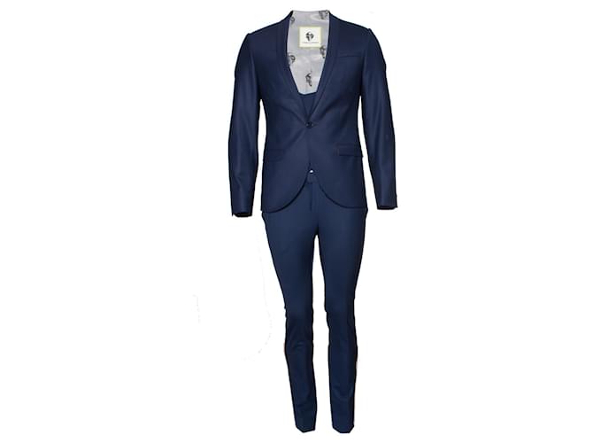 Autre Marque Schlinge & Affe, dreiteiliger blauer Anzug Polyester Wolle  ref.1002983