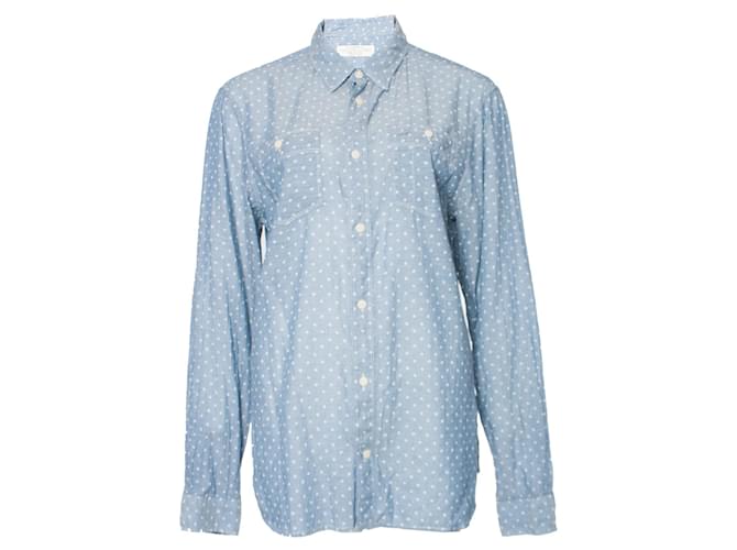 Autre Marque ALL SAINTS, Light blue polkadot blouse in size M. Cotton  ref.1002988