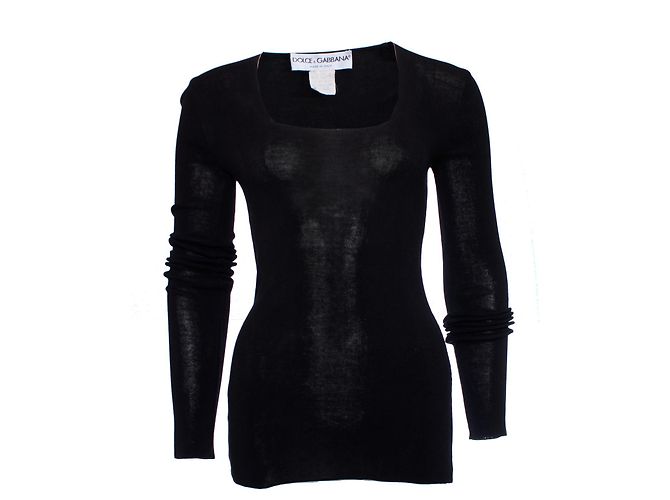 DOLCE & GABBANA, Cotone elasticizzato nero.
