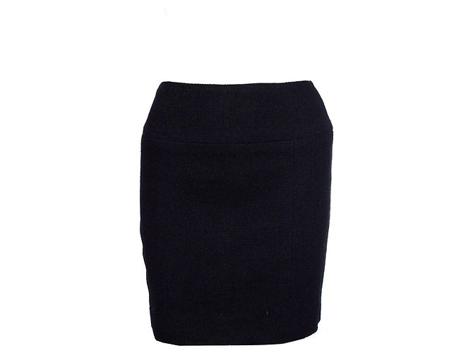 Chanel, Vintage schwarzer Bouclé-Rock.