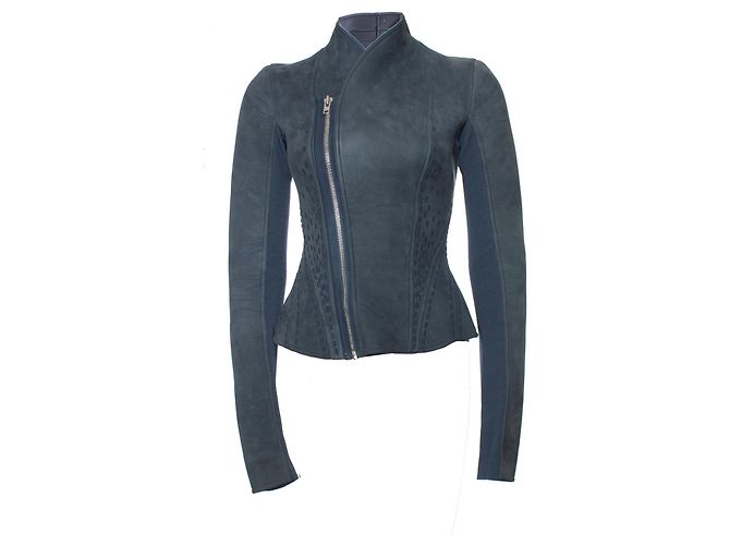 Rick Owens, Lilies Blue bonded Nubuck Campala jacket.