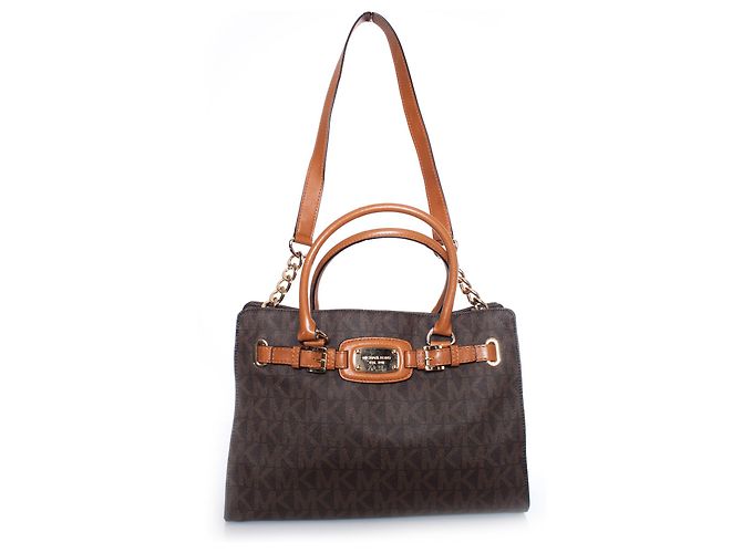 Michael Kors, Brauner Canvas-Monogramm-Shopper.