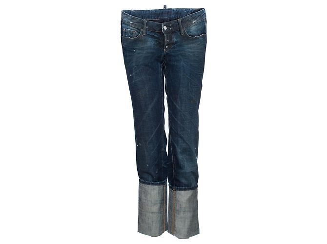Dsquared2, Vaqueros azules con tubos extra altos en talla IT42/S.