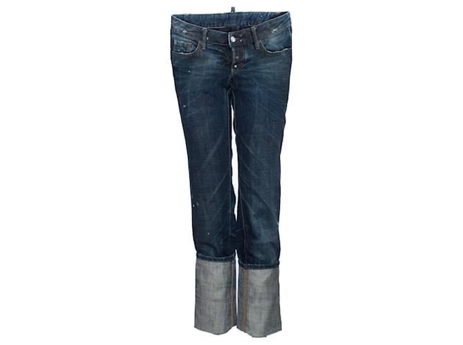 Dsquared2, Blue jeans with extra high turned pipes in size IT42/S. Cotton  ref.1003015