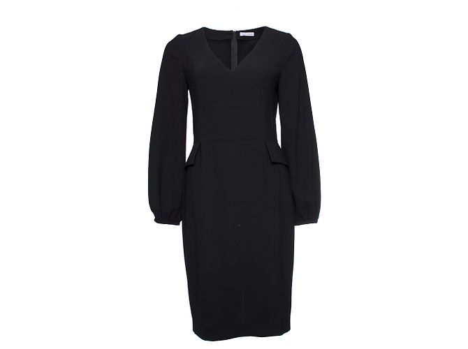Autre Marque La Kleid, Schwarzes Kleid mit falschen Seitentaschen.