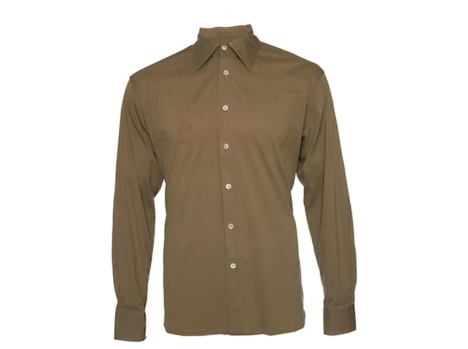 Prada, camicia verde militare. Cotone  ref.1003027