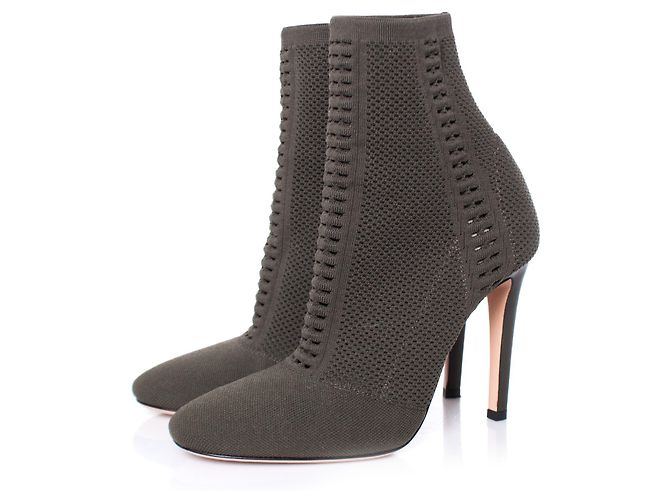 Gianvito Rossi, Botines Vires de punto. Verde