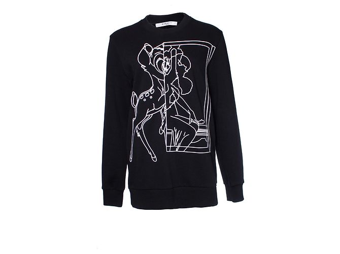 GIVENCHY, Moletom com gola redonda Bambi Mirror Out. Preto