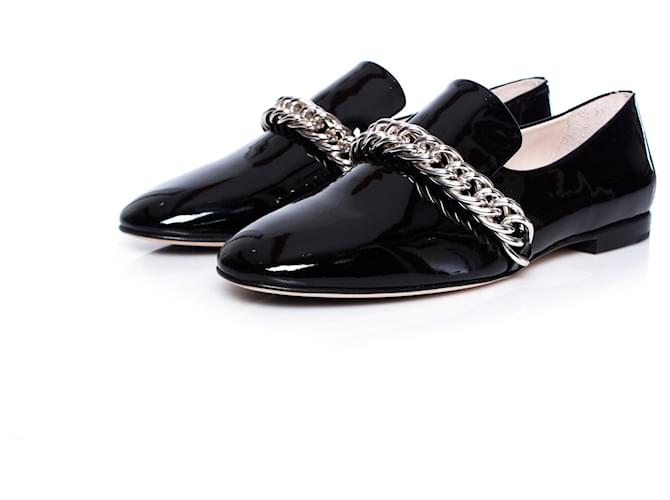 CHRISTOPHER KANE, Black patent leather DNA chain loafers.  ref.1003041