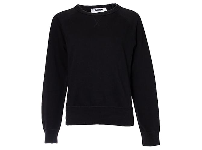 STUDIOS ACNE, sweat-shirt noir à col rond Coton  ref.1003061