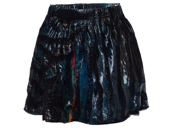IRO, Metallic printed mini skirt Black