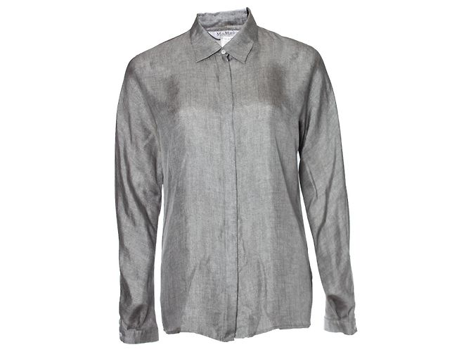 Autre Marque MAX MARA, Camicetta grigia lucida Grigio